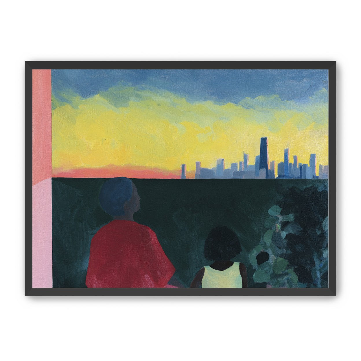 Yellow sky over the skyline