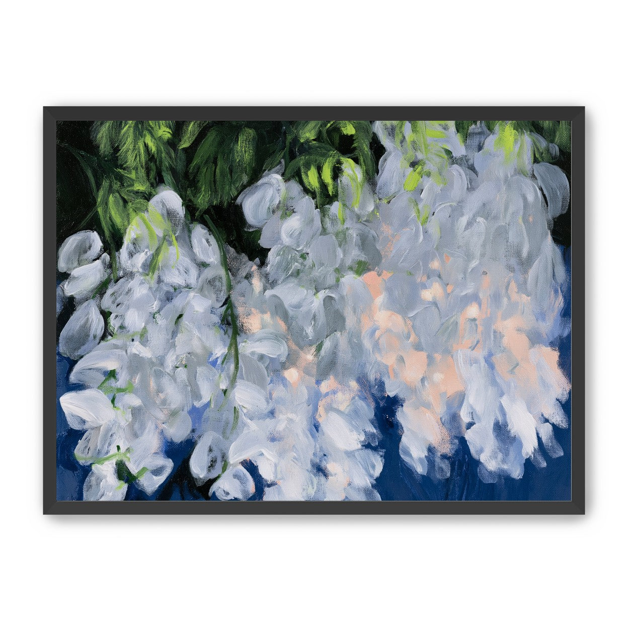 White blooms in blue shade