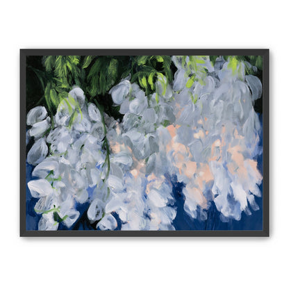 White blooms in blue shade