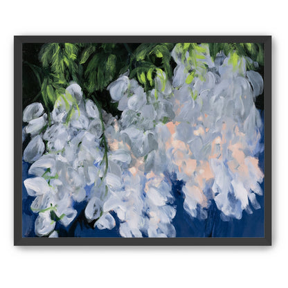 White blooms in blue shade