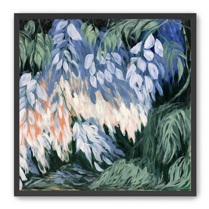 White blossoms in blue shade