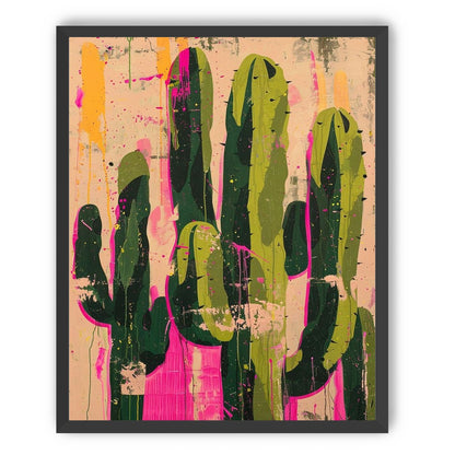 Cacti within pink drips