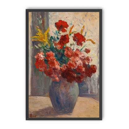 Flowers within a tall vase