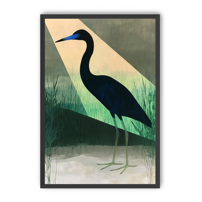 Blue beak in green light