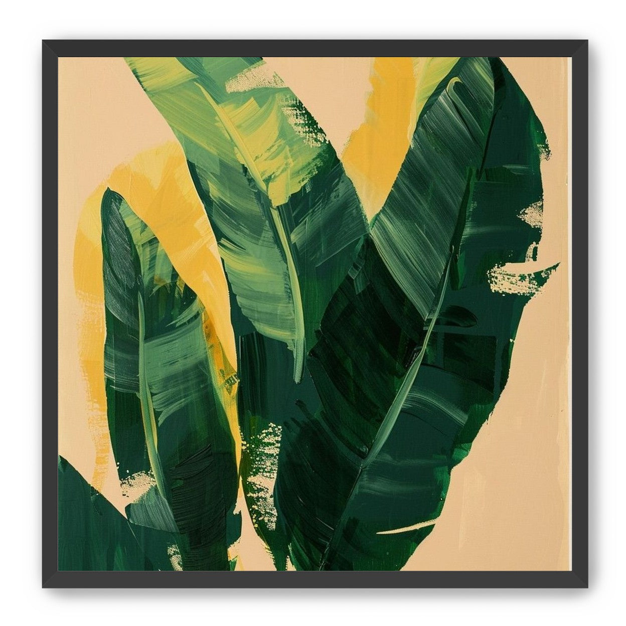 Green leaves in warm haze