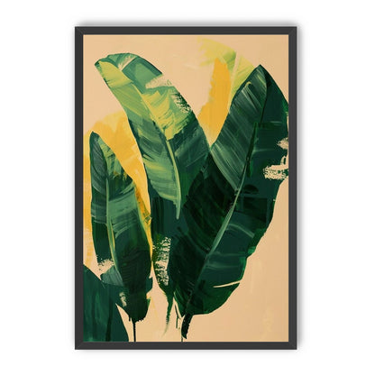 Green leaves in warm haze