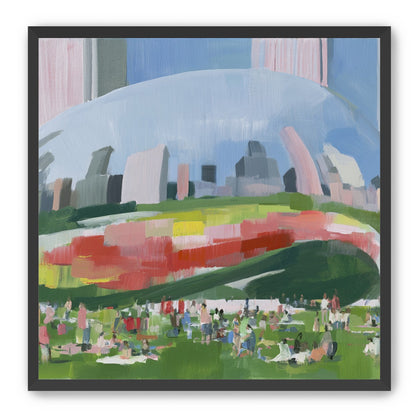 Picnic under the mirrored dome