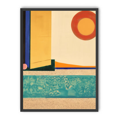 Red sun over turquoise water