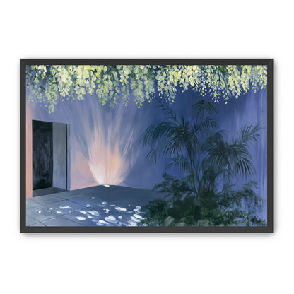 Light beneath hanging blossoms