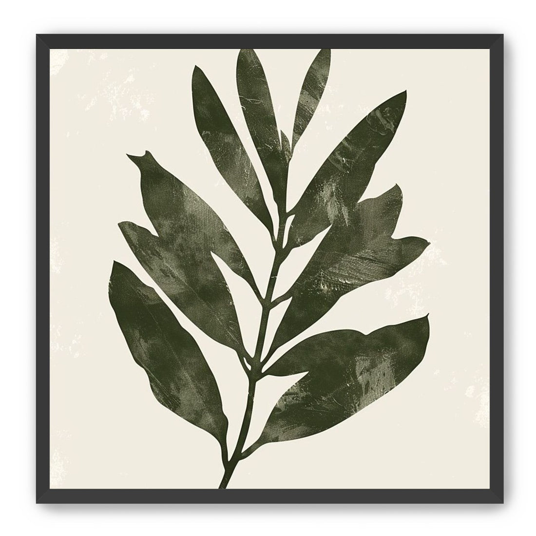 Still branch on pale paper
