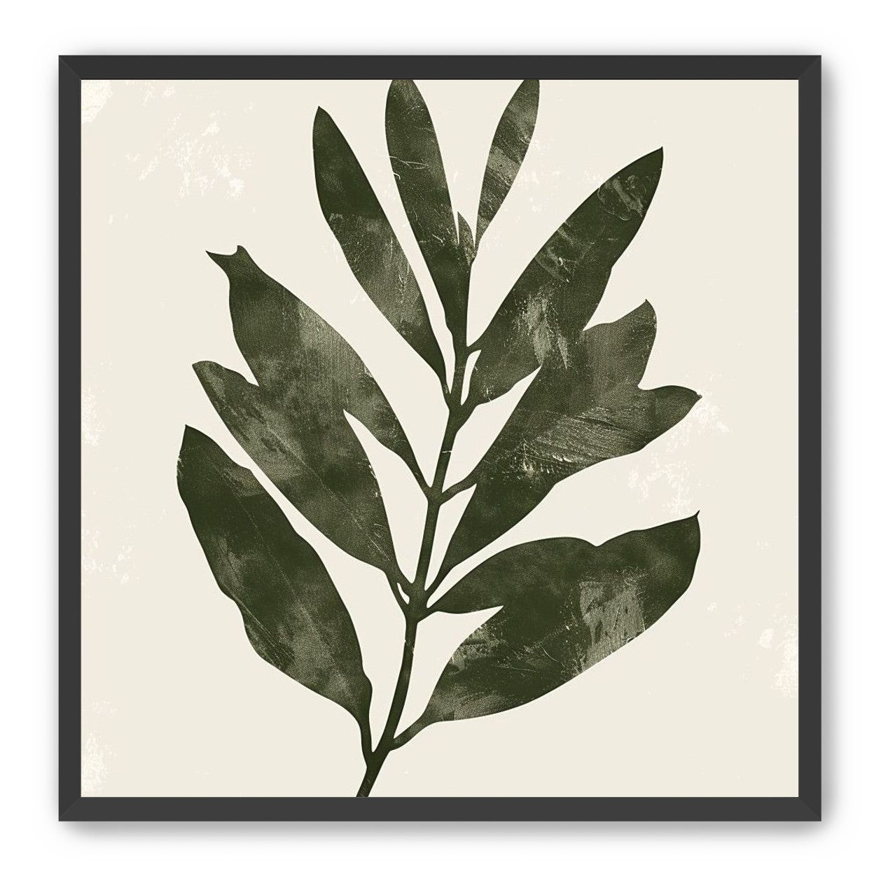 Still branch on pale paper