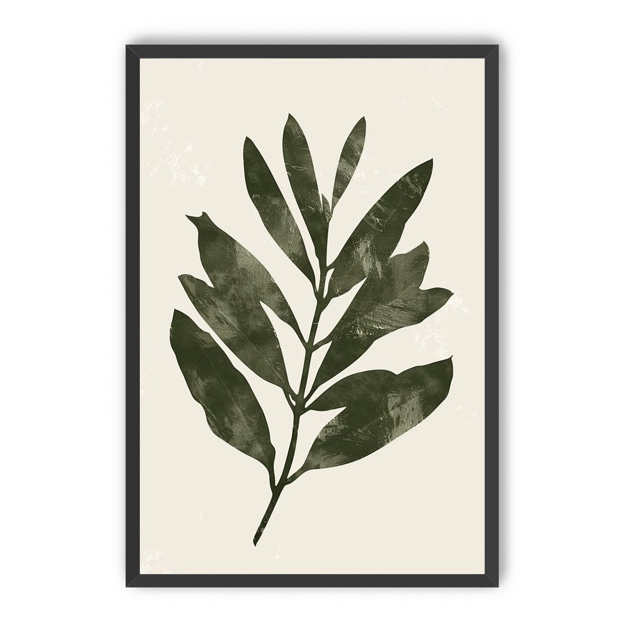 Still branch on pale paper