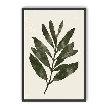 Still branch on pale paper