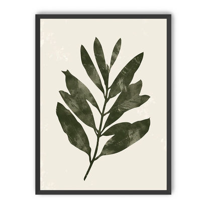 Still branch on pale paper