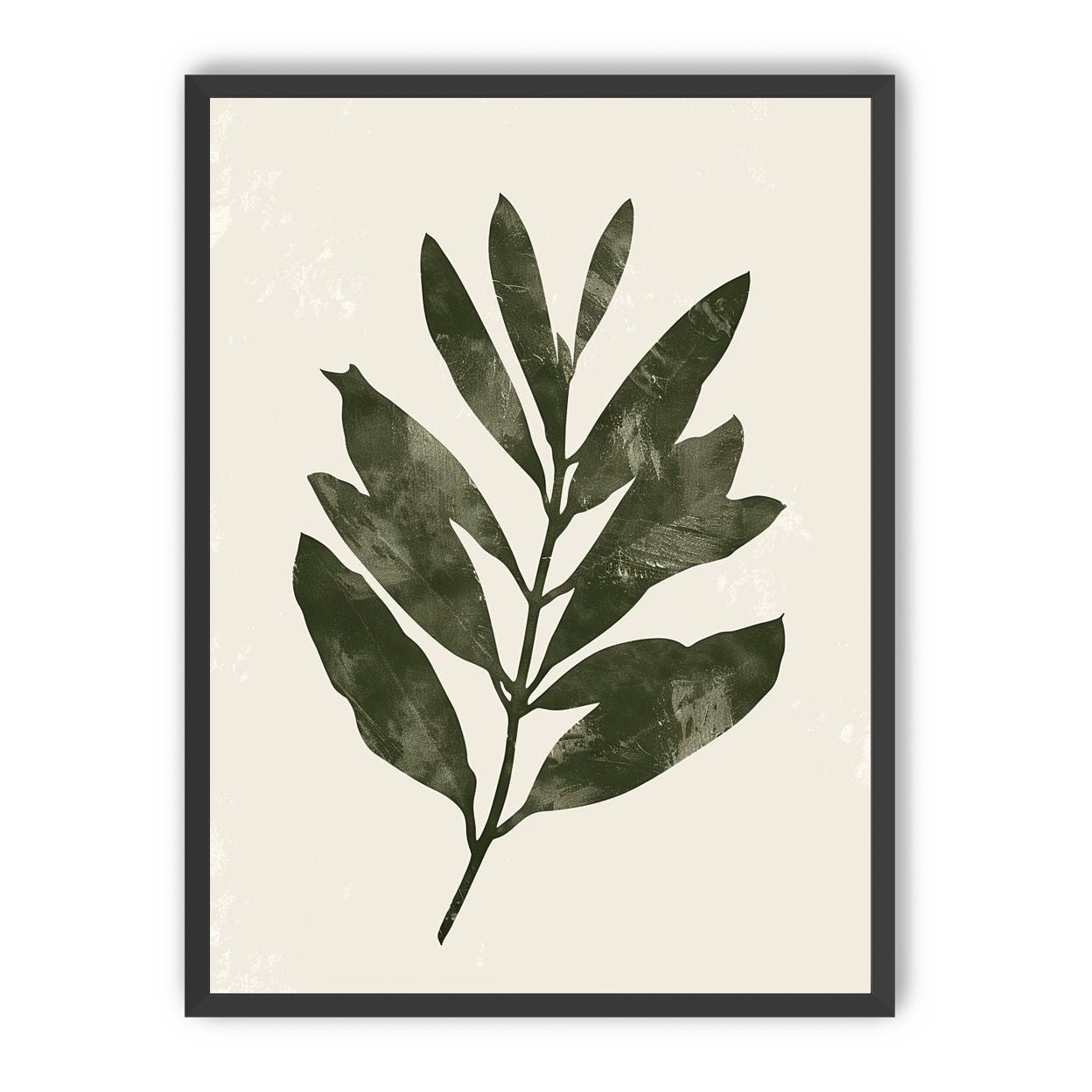 Still branch on pale paper
