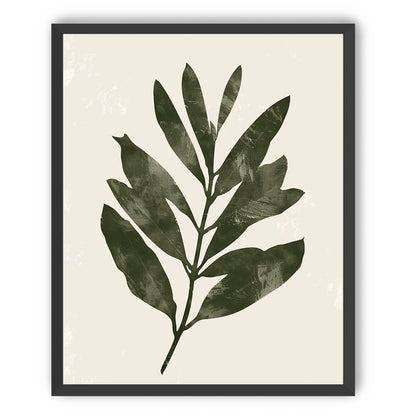 Still branch on pale paper