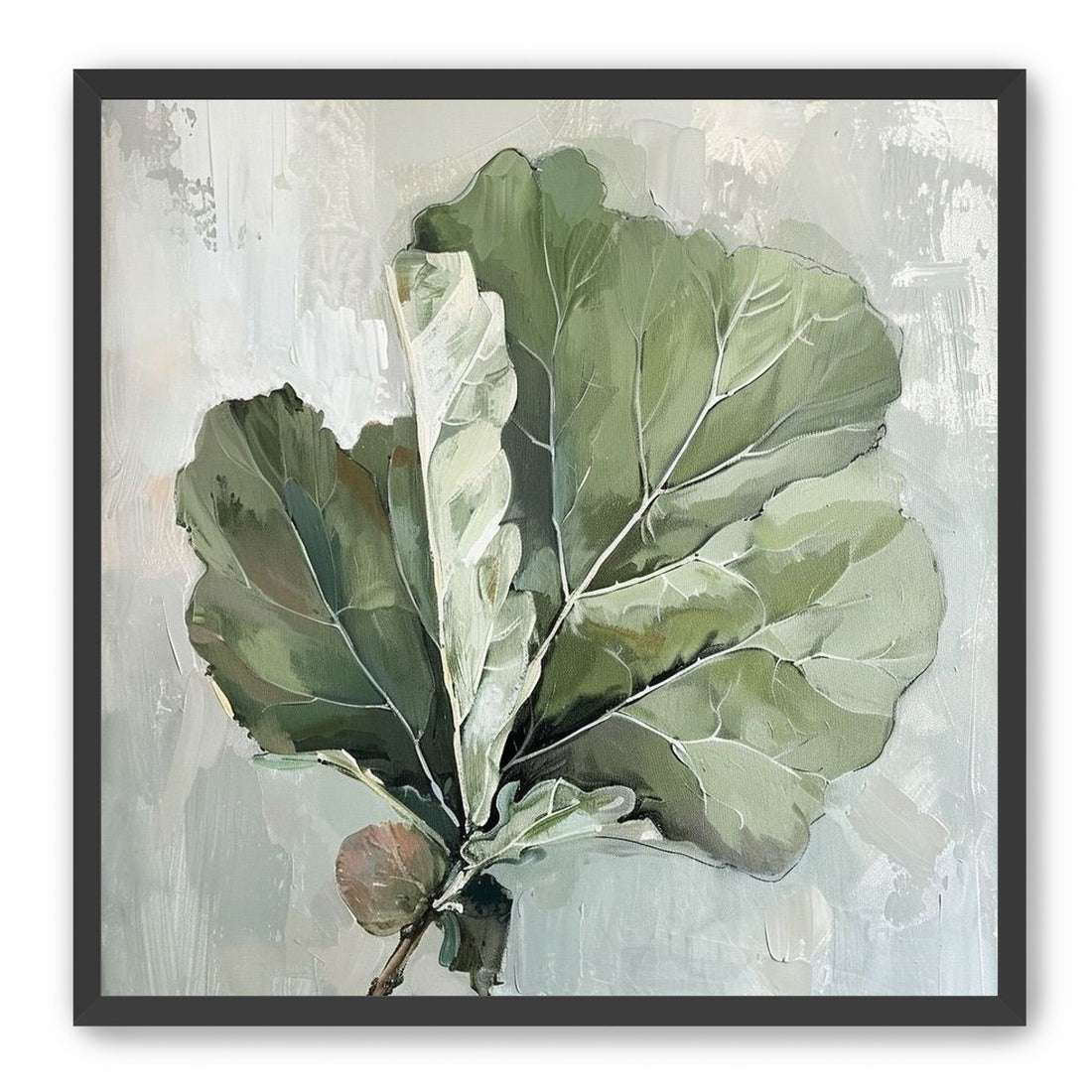Green leaves in pale wash