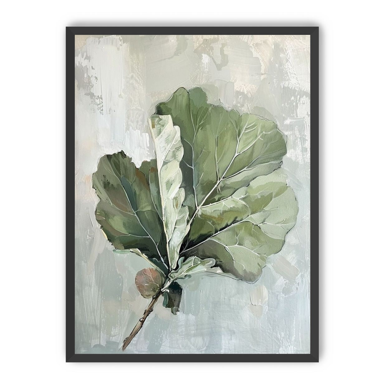 Green leaves in pale wash