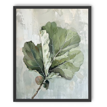 Green leaves in pale wash