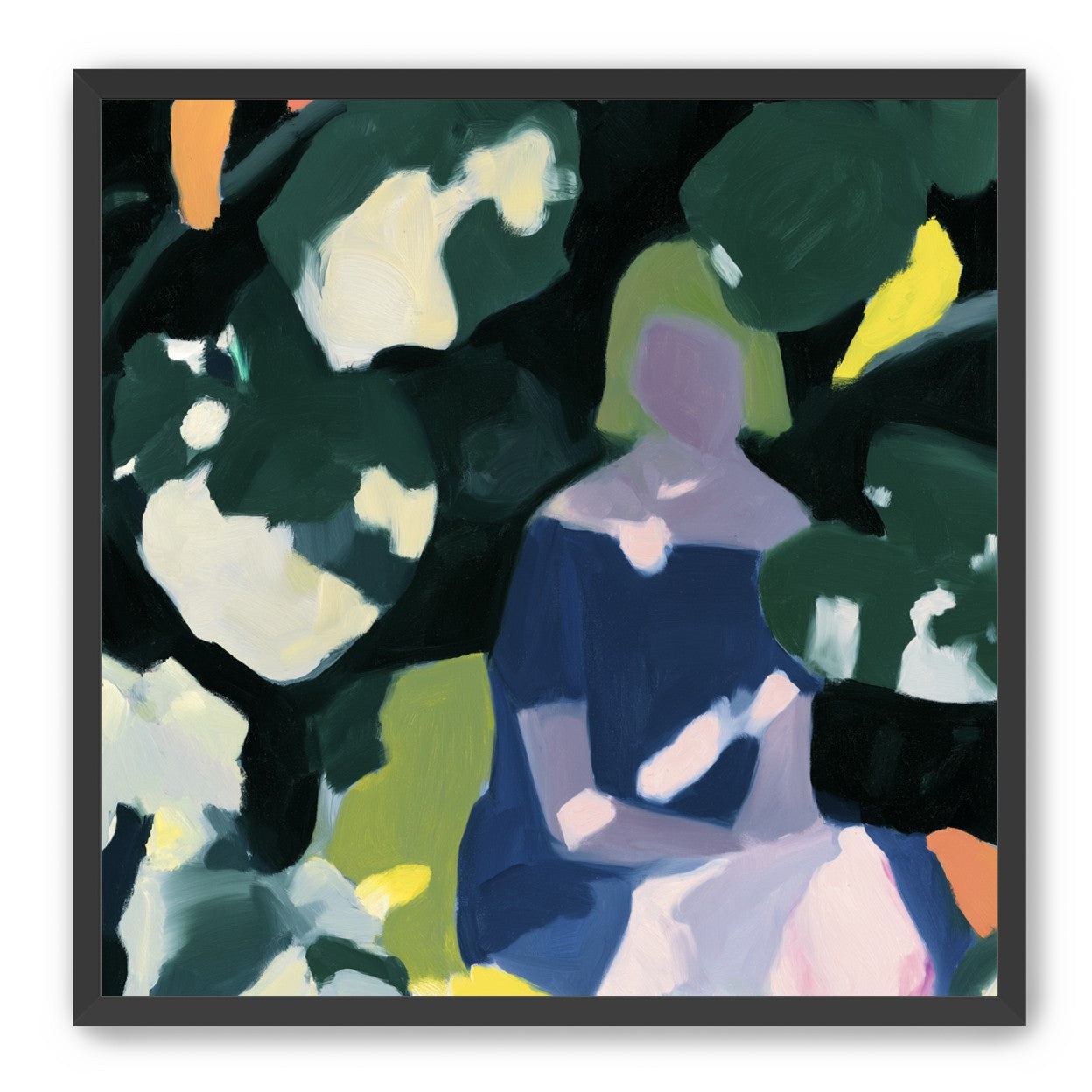 Figure in garden shadows