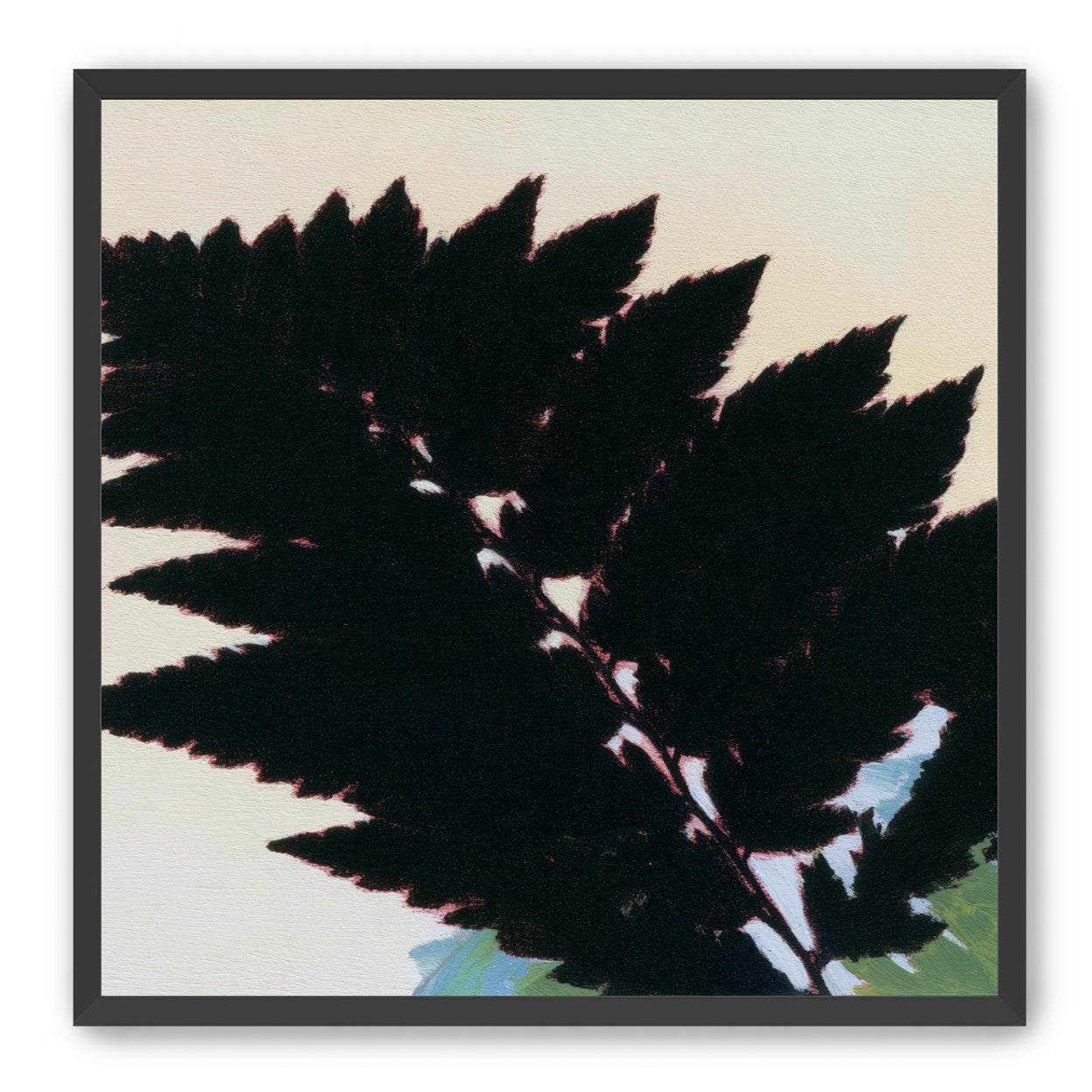 Black leaves on pale ground