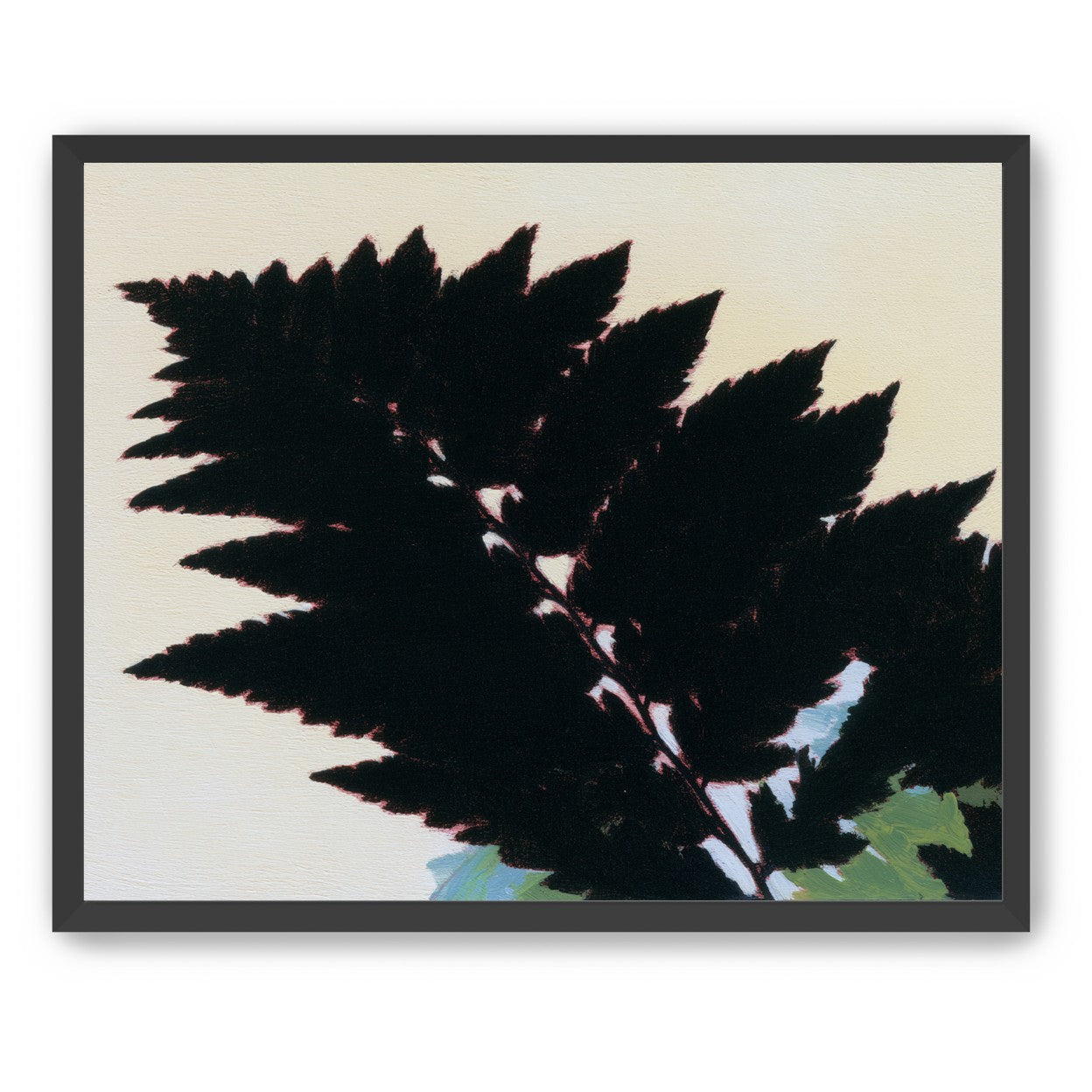Black leaves on pale ground