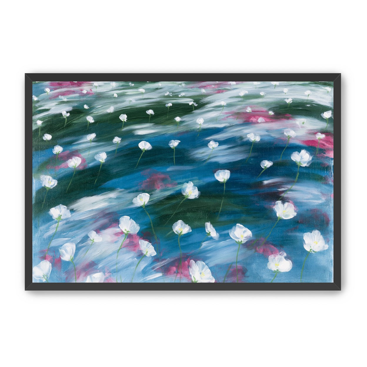 White flowers in windblown hills