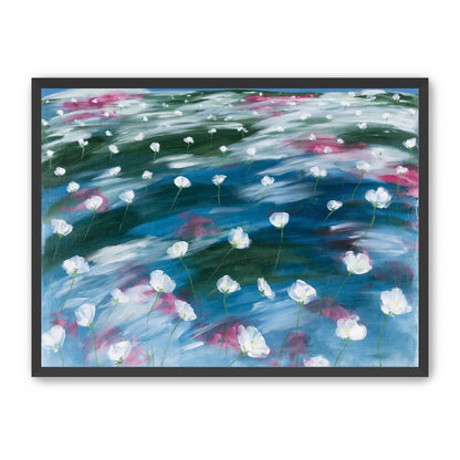 White flowers in windblown hills