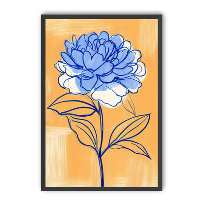 Blue Flower on Orange Field