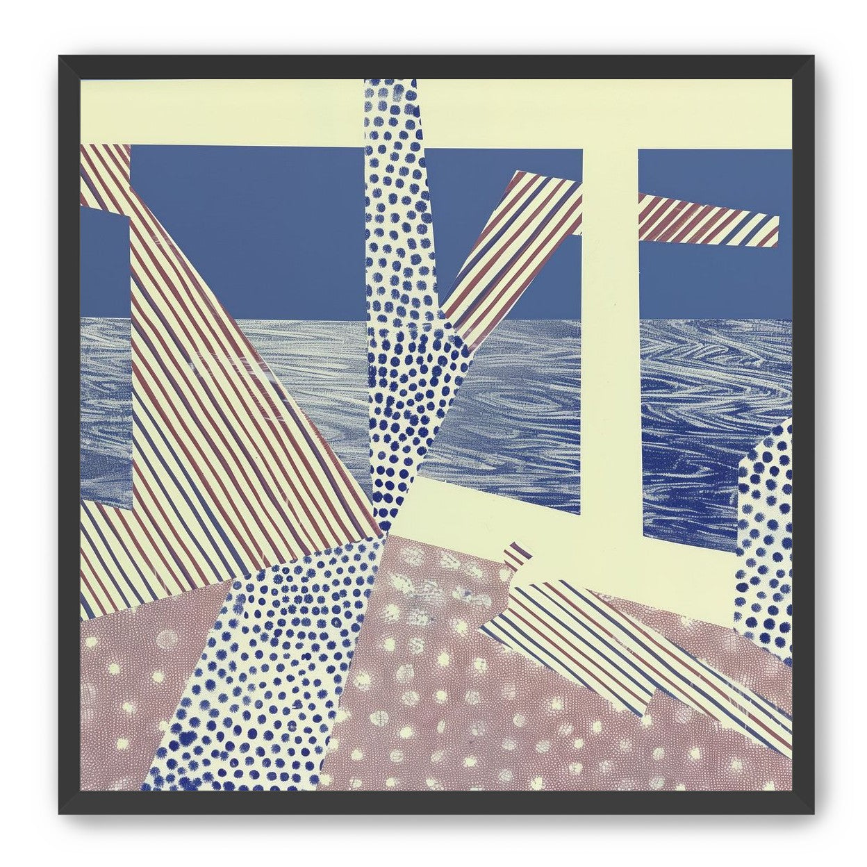 Stripes cut through dots