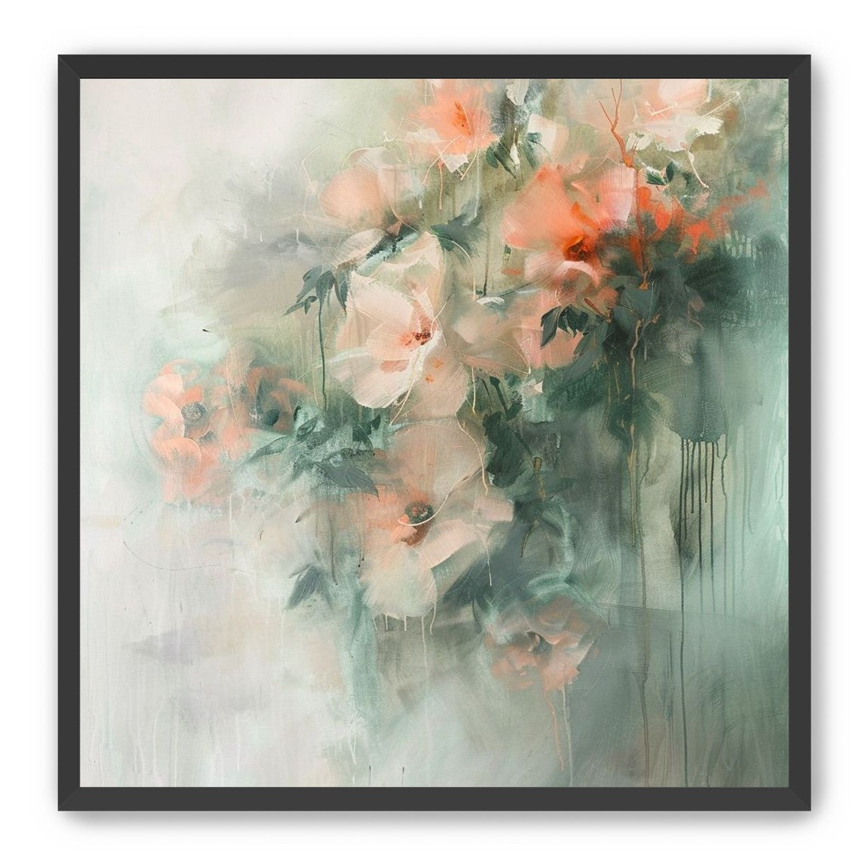 Pale flowers within the mist