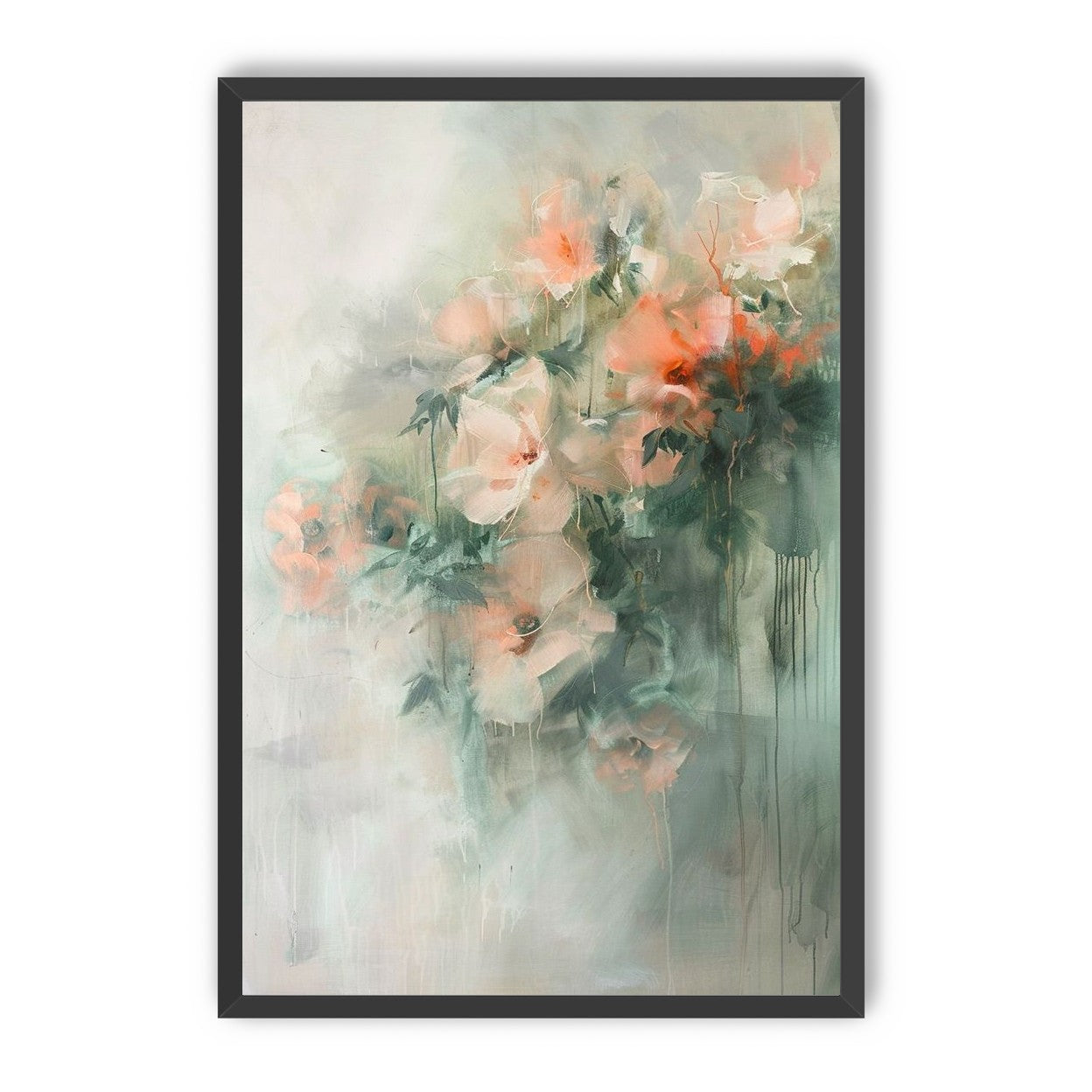 Pale flowers within the mist