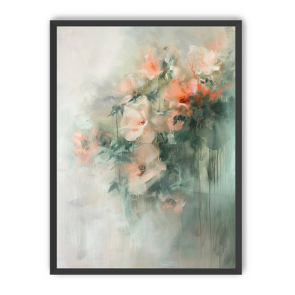 Pale flowers within the mist