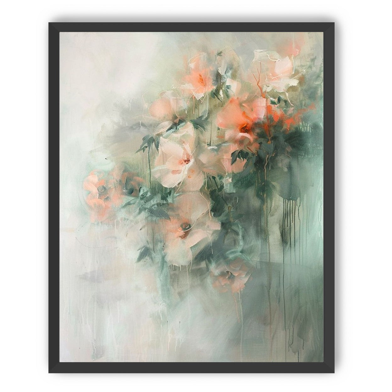 Pale flowers within the mist