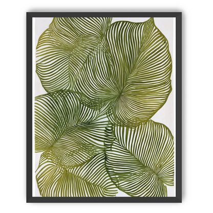 Palm leaves pressed together
