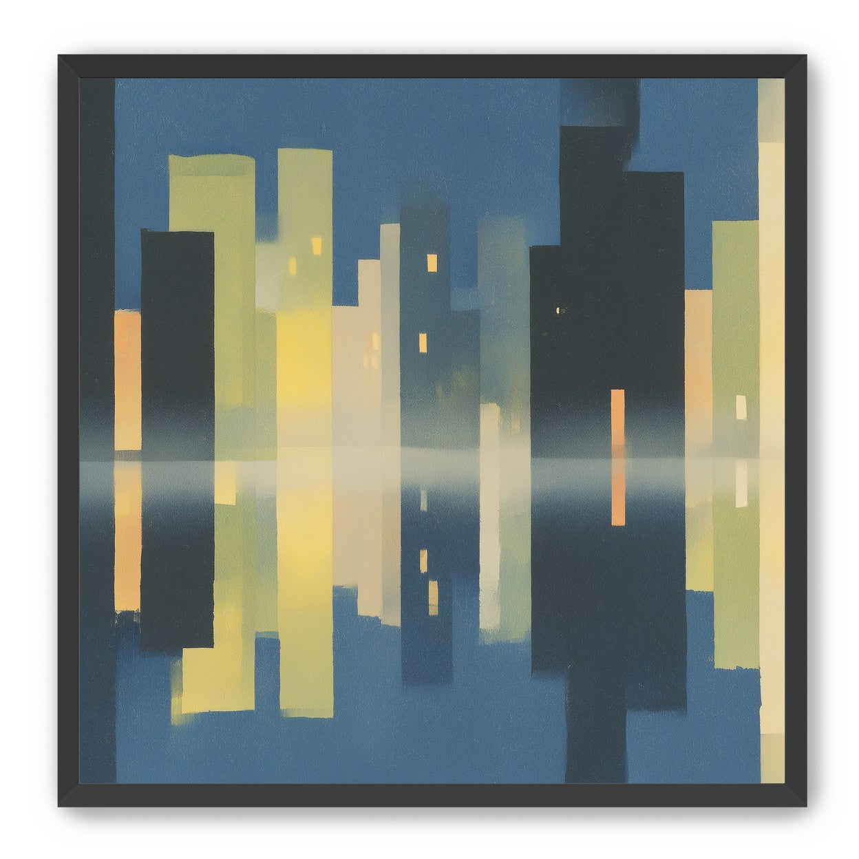 Night towers in still water
