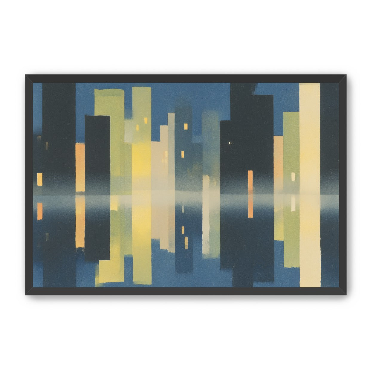 Night towers in still water