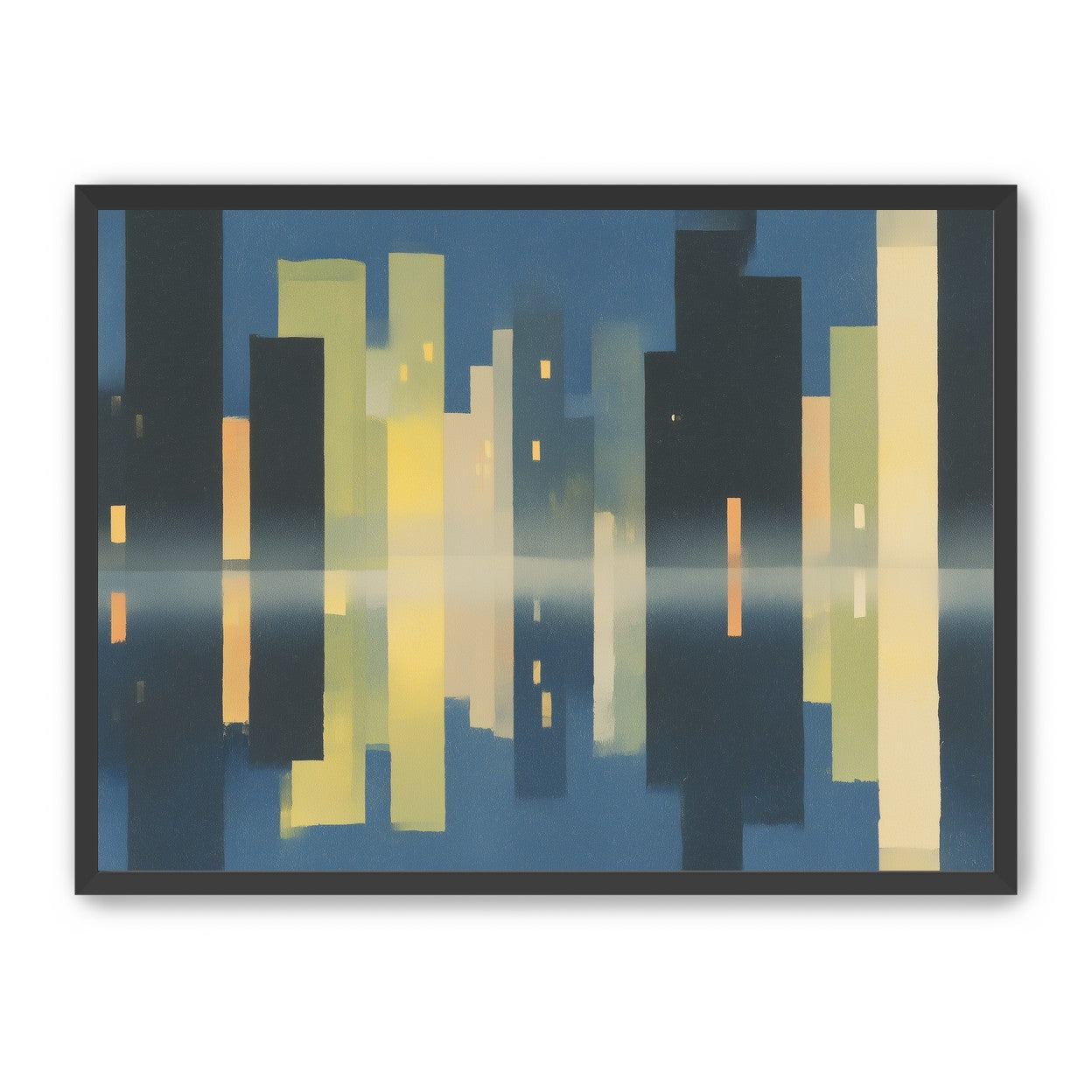 Night towers in still water