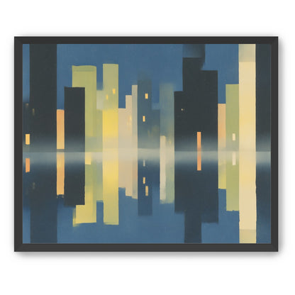Night towers in still water