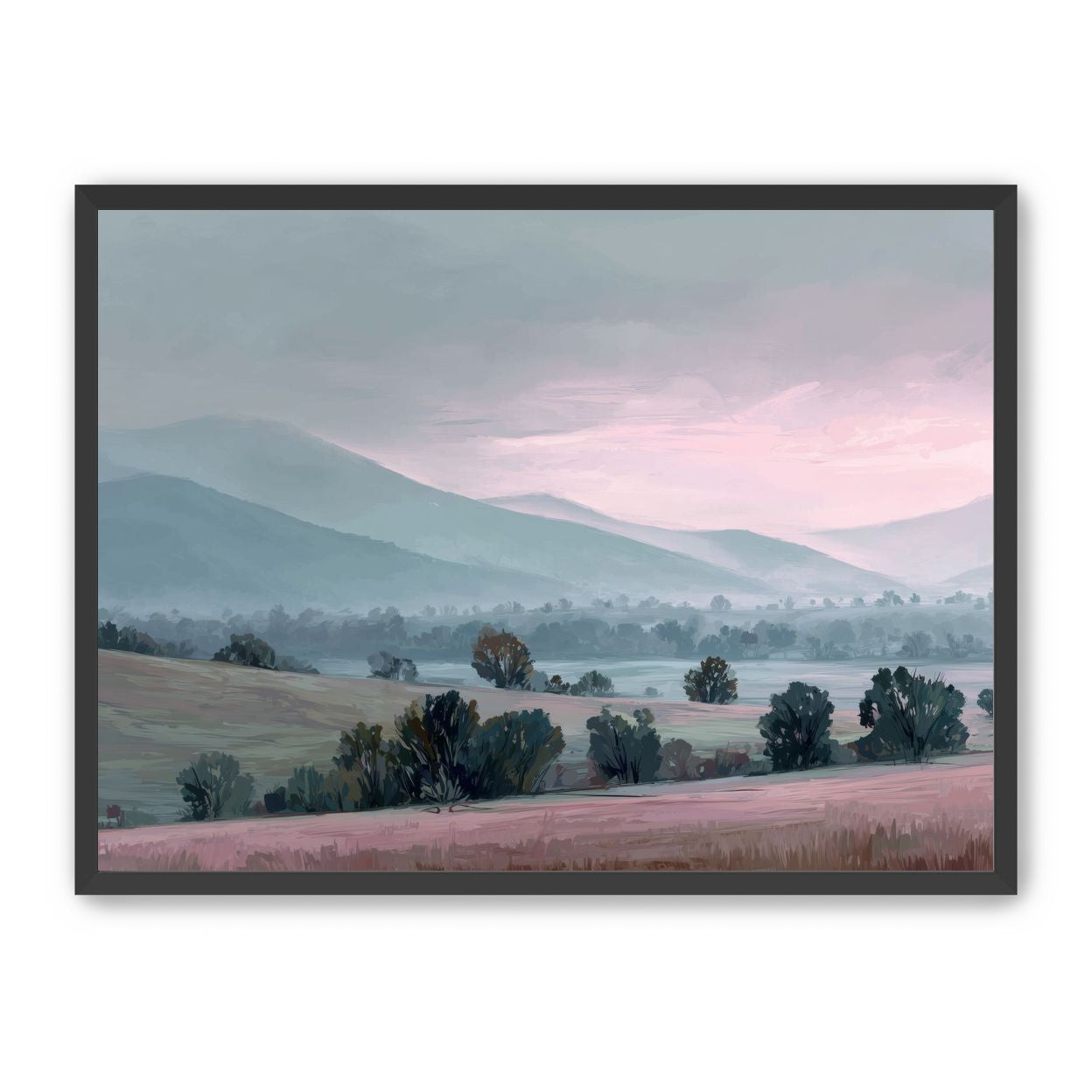 Low Hills Fading into Mist