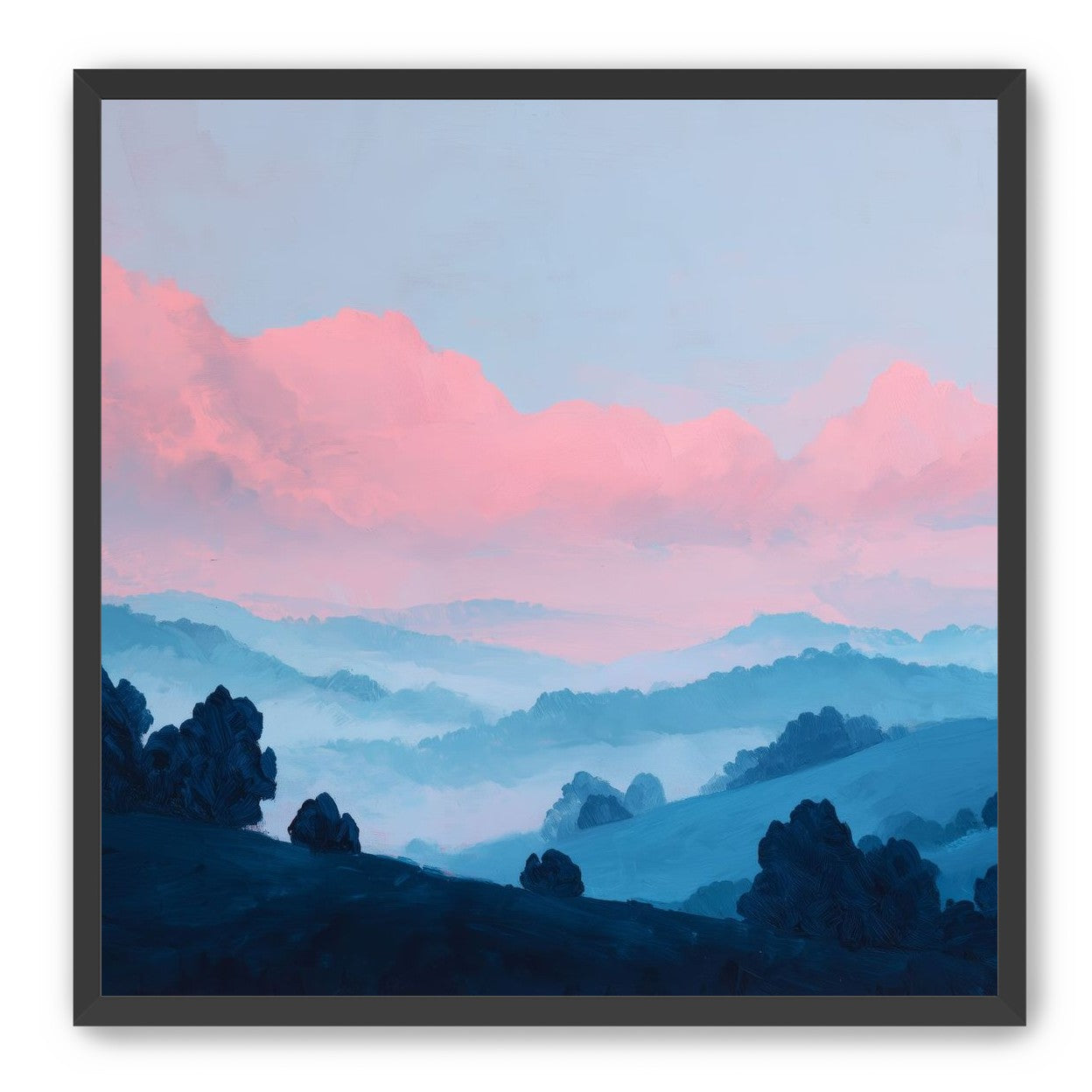 Pink Cloud Band Over Blue Ridges