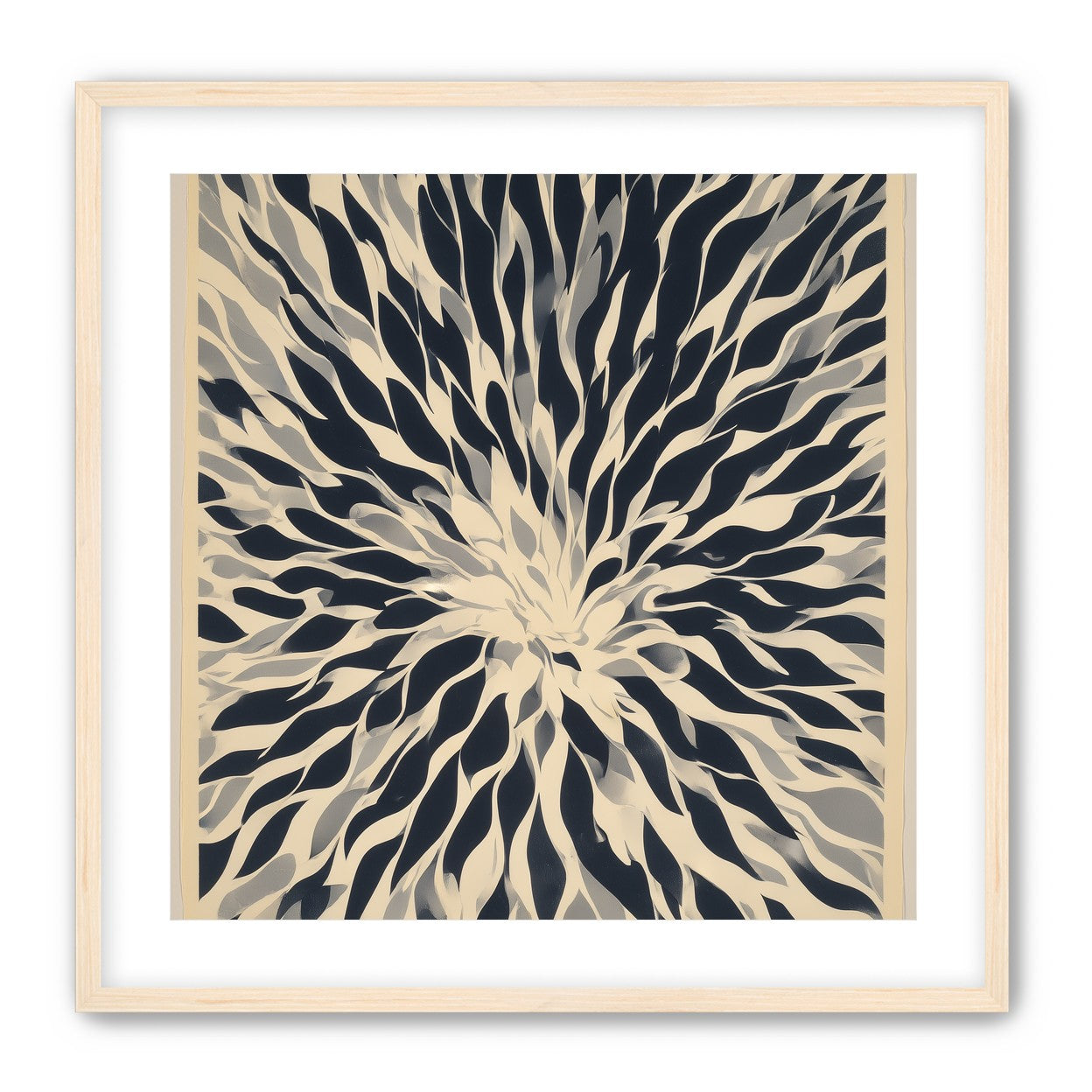 Dark forms around a white center