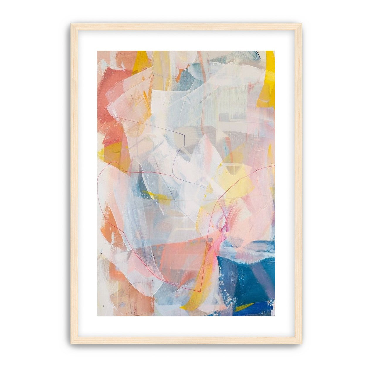 Non-Representational: Pale layers with a red loop