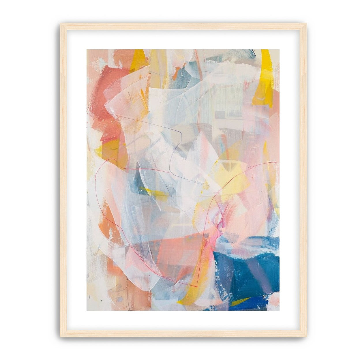 Non-Representational: Pale layers with a red loop