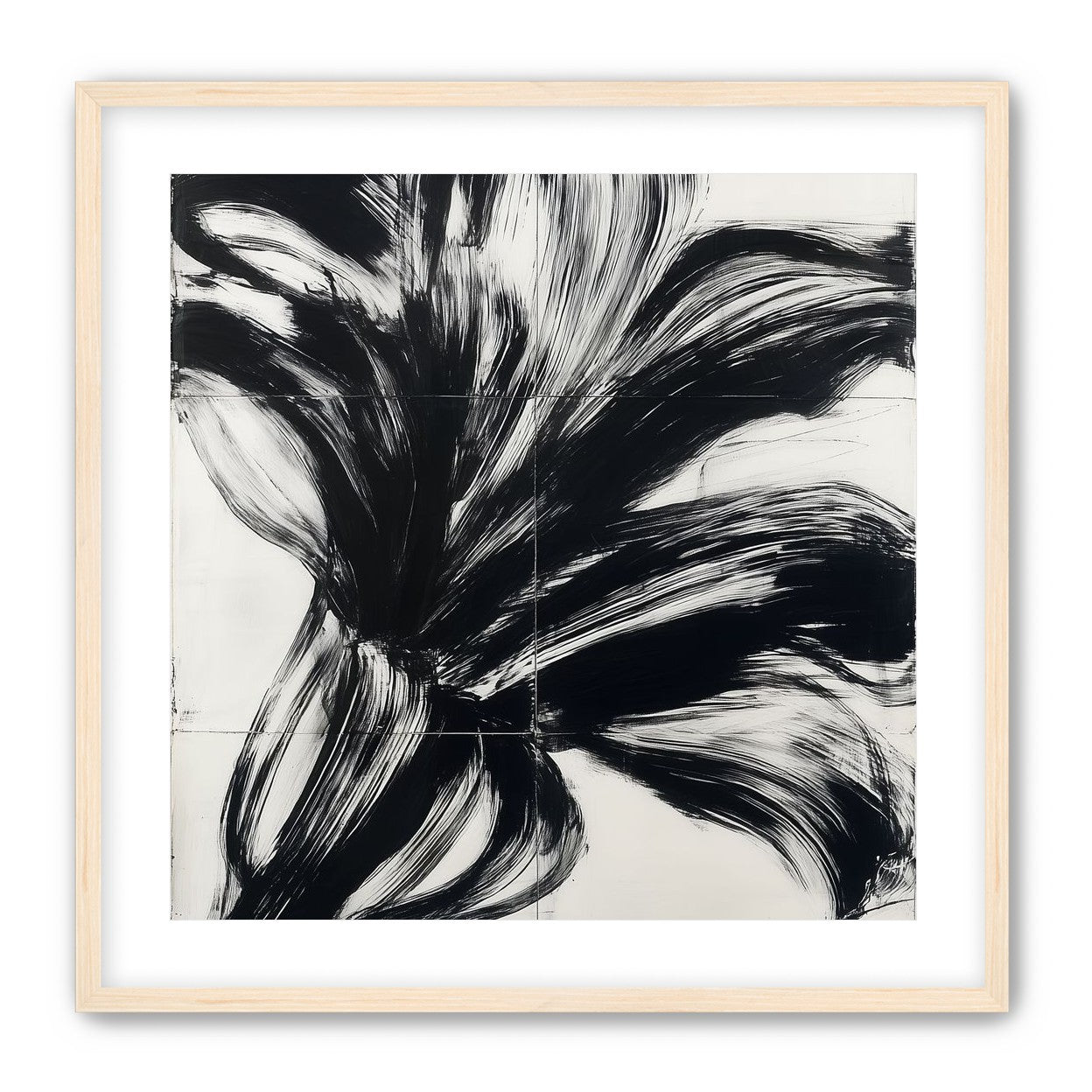 Black surge on white grid