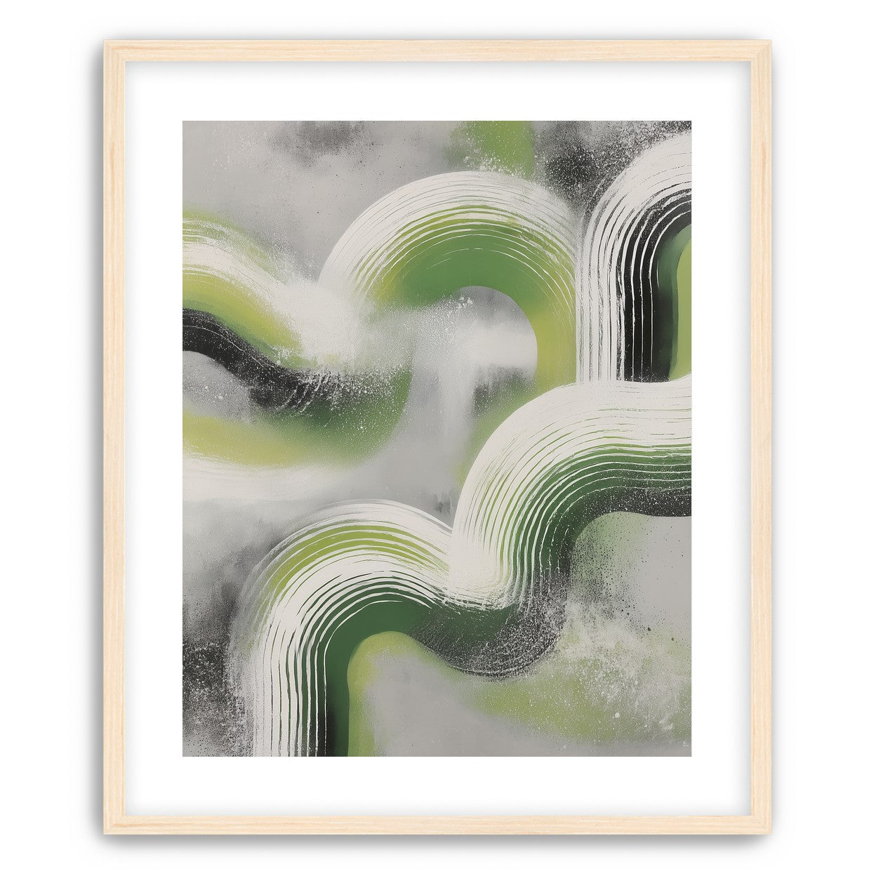 White arcs in green haze