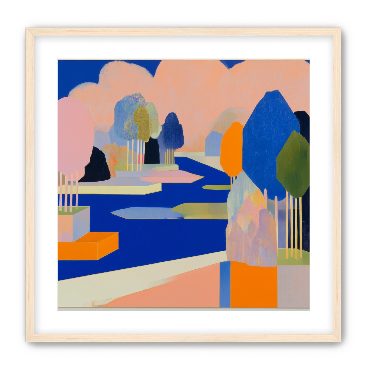 Trees among the blue bends