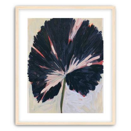 Dark petals across pale ground
