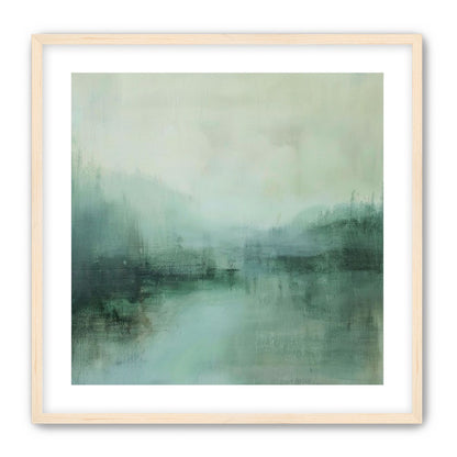 Misty harbor with boats