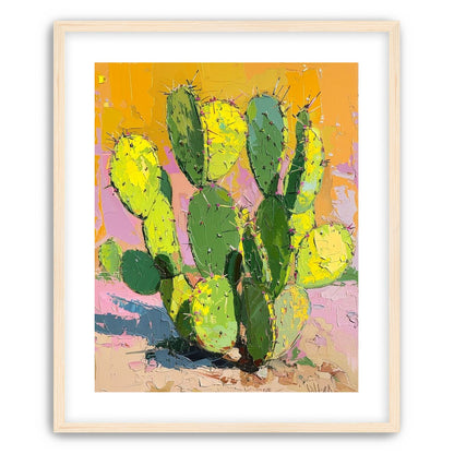 Thick paint on cactus pads